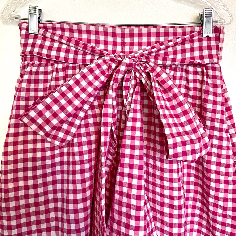 Zara Basic Gingham Midi Skirt - image 2